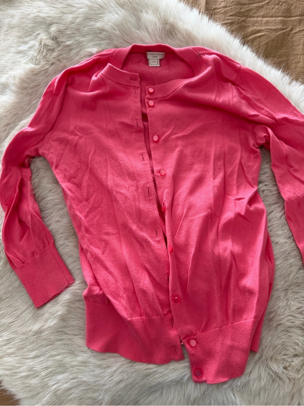 J. Crew Women's Hot Pink Button-Up Clare Cardigan XS